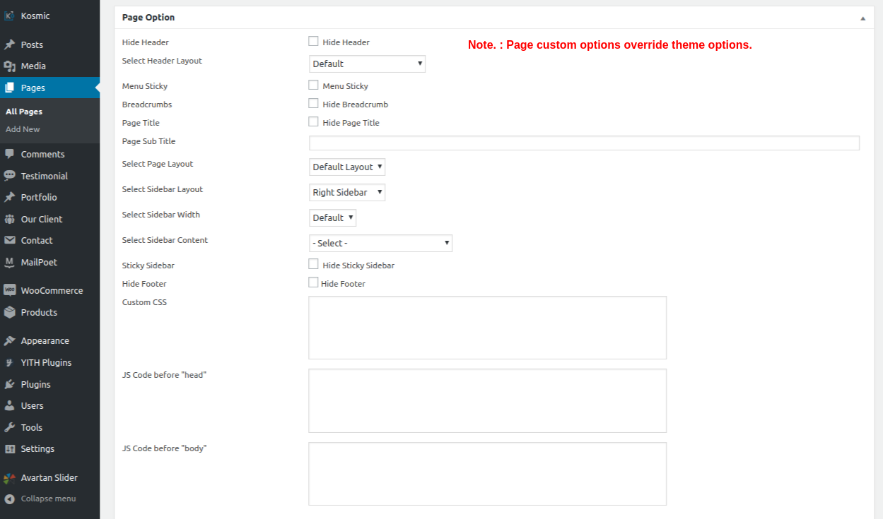 Home Page Setting